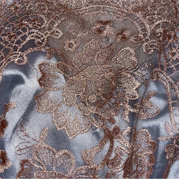 Chi Chi London Lace Midi Dress | Silver & Rose Gold | Elegant Party Dress - Picture 5 of 8